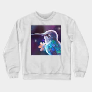 Cute Hummingbird Drawing Crewneck Sweatshirt